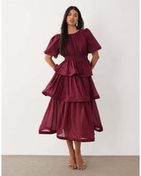 Y.A.S - Premium Volume Tie Maxi Dress - Lyst