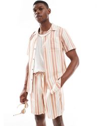 New Look - Camicia Color Pietra A Righe - Lyst