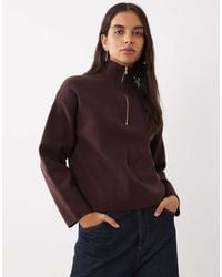 New Look - Compact Knit Half Zip Jumper - Lyst