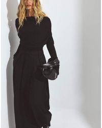 NA-KD - Soft Line Long Sleeve Draped Top - Lyst