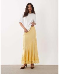 ASOS - Lace Hem Fishtail Maxi Skirt - Lyst
