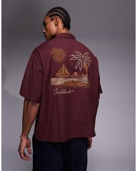 ASOS - Boxy Oversized Shirt With Back Embroidery - Lyst