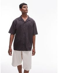 TOPMAN - Oversized Fit Button Up Jersey Polo - Lyst