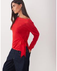 Mango - Tie Side Knitted Top - Lyst