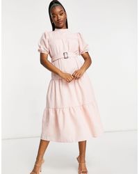 UNIQUE21 Oversized Midi Smock Dress - Pink