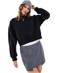 Monki - Round Neck Long Sleeve Sweatshirt - Lyst