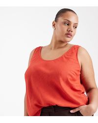 ASOS - Asos Design Curve Scoop Neck Linen-blend Cami - Lyst