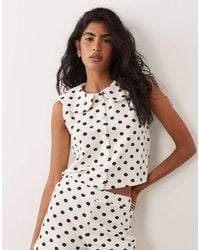 Miss Selfridge - Peter Pan Collar Button Through Tank - Lyst