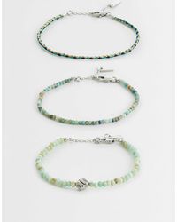 ASOS - 3 Pack Skinny Beaded And Rope Bracelets - Lyst