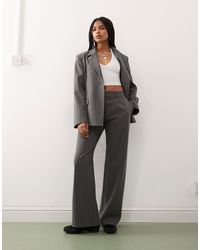 Weekday - Drew - pantalon ample d'ensemble à taille mi-haute et pinces devant - chiné à rayures - Lyst