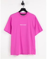 House of Holland Cotton Oversized Logo Embroidered T-shirt - Pink