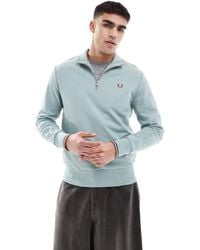 Fred Perry - Sweat à col zippé - givré - Lyst