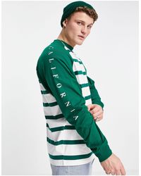 ASOS – langärmliges, gestreiftes oversize-shirt - Grün