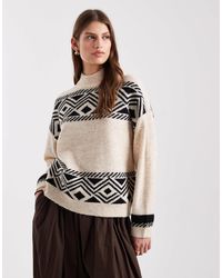 ONLY - Jacquard Print High Neck Jumper - Lyst