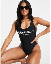 Juicy Couture Synthetic 5-pack Logo Bikini Briefs in Black Womens Beachwear and swimwear outfits Juicy Couture Beachwear and swimwear outfits 