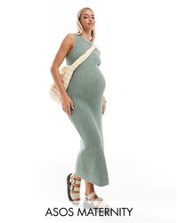 ASOS - Asos Design Maternity Knitted Midaxi Column Dress - Lyst