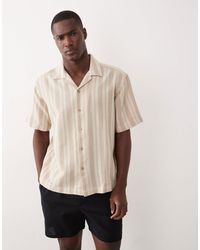 Only & Sons - – kurzärmliges relaxed-fit-strickhemd mit farblich abgestimmten streifen - Lyst