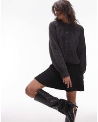 ARKET - Minigonna Svolazzante Strutturata Nera - Lyst