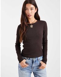Vero Moda - Long Sleeve Baby Rib Top - Lyst