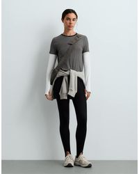 Oysho - High Rise Neoprene-effect Ankle-length Fuseau leggings, 65cm - Lyst