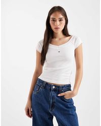 Tommy Hilfiger - Rib Off Shoulder Top - Lyst