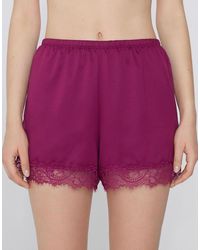 Tezenis - Satin And Lace Shorts - Lyst
