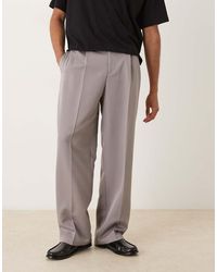 ASOS - Tailored Wide Leg Trousers With Double Pleats - Lyst