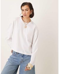 ASOS - Cropped T-Shirt Met Lange Mouwen En Rechte Pasvorm - Lyst