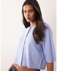 Object - Cardigan A Maniche Corte - Lyst