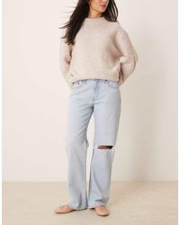 Abercrombie & Fitch - Low Rise baggy Fit Jeans With Busted Knee - Lyst