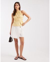 ONLY - Wrap Tailored Mini Skirt - Lyst