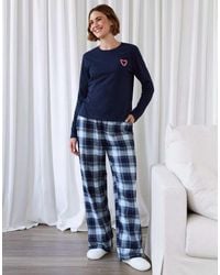 Threadbare - Cotton Embroidered Candy Cane Christmas Pyjama Set - Lyst