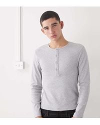 Collusion - Slim-Fit Geribbeld Henley T-Shirt Met Lange Mouwen - Lyst