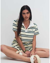 4th & Reckless - Gestreepte Polotop Van Badstof Met Kraagje - Lyst