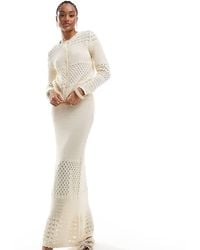 Vero Moda - Falda Larga Color Crema De Croché De (Parte De Un Conjunto)-Blanco - Lyst