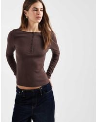 New Look - Button Down Long Sleeve Top - Lyst
