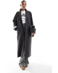 Noisy May - Wool Look Maxi Overcoat - Lyst