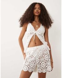 New Look - Crochet Beach Shorts - Lyst