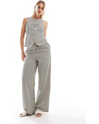 New Look - Stripe Wide Leg Pants - Lyst