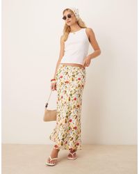 Abercrombie & Fitch - Bias Cut Linen Blend Maxi Skirt - Lyst