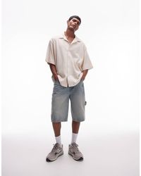 TOPMAN - Oversized Overhemd Met Wafelstructuur En Knoopsluiting - Lyst
