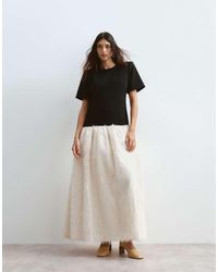 ARRANGE - Drop Waist T-Shirt Maxi Dress With Fringe Skirt - Lyst