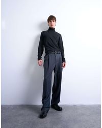 TOPMAN - Relaxed Fit Roll Neck Long Sleeve T-shirt - Lyst