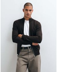 Brave Soul - Zip Through Funnel Neck Knitted Sweater - Lyst