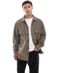 Jack & Jones - – hemdjacke aus kariertem tweed - Lyst