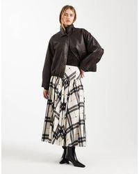 ASOS - Falda Midi A De Corte Voluminoso Con Cintura Baja De - Lyst