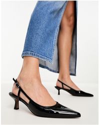 ASOS - – strut – schuhe aus em lackleder mit mittelhohem absatz und fersenriemen - Lyst