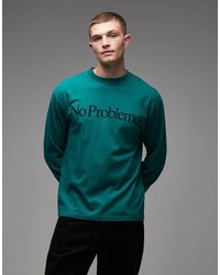 No Problemo - T-Shirt Van Katoen Met Lange Mouwen En Logo - Lyst