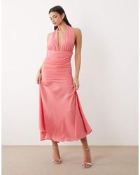 Gina Tricot - Halterneck Dropped Waist Maxi Dress - Lyst