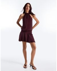 Bershka - Halter Neck Mini Dress - Lyst